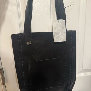 Handmade Romanian Black Leather Handbag